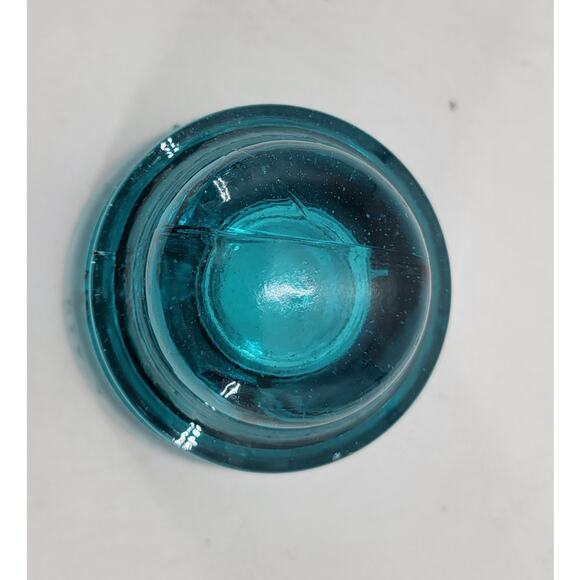 CD 154 Hemingray 42 Hemi Blue Antique Glass Telegraph Insulator Striations - Picture 7 of 9